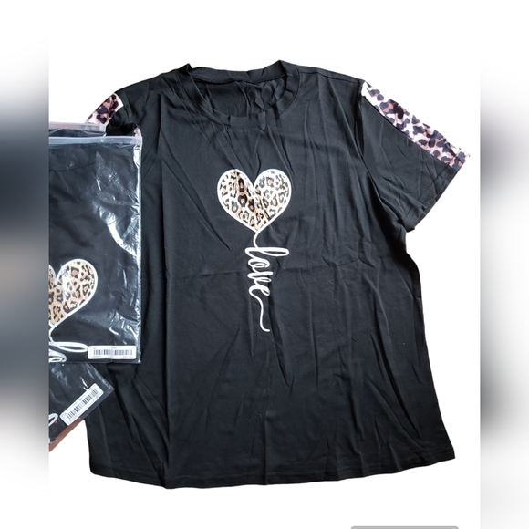 Black Shirt with Love Print - Picture 3 of 3